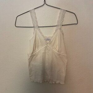 Miss Selfridge Lace Trim White Cami Top